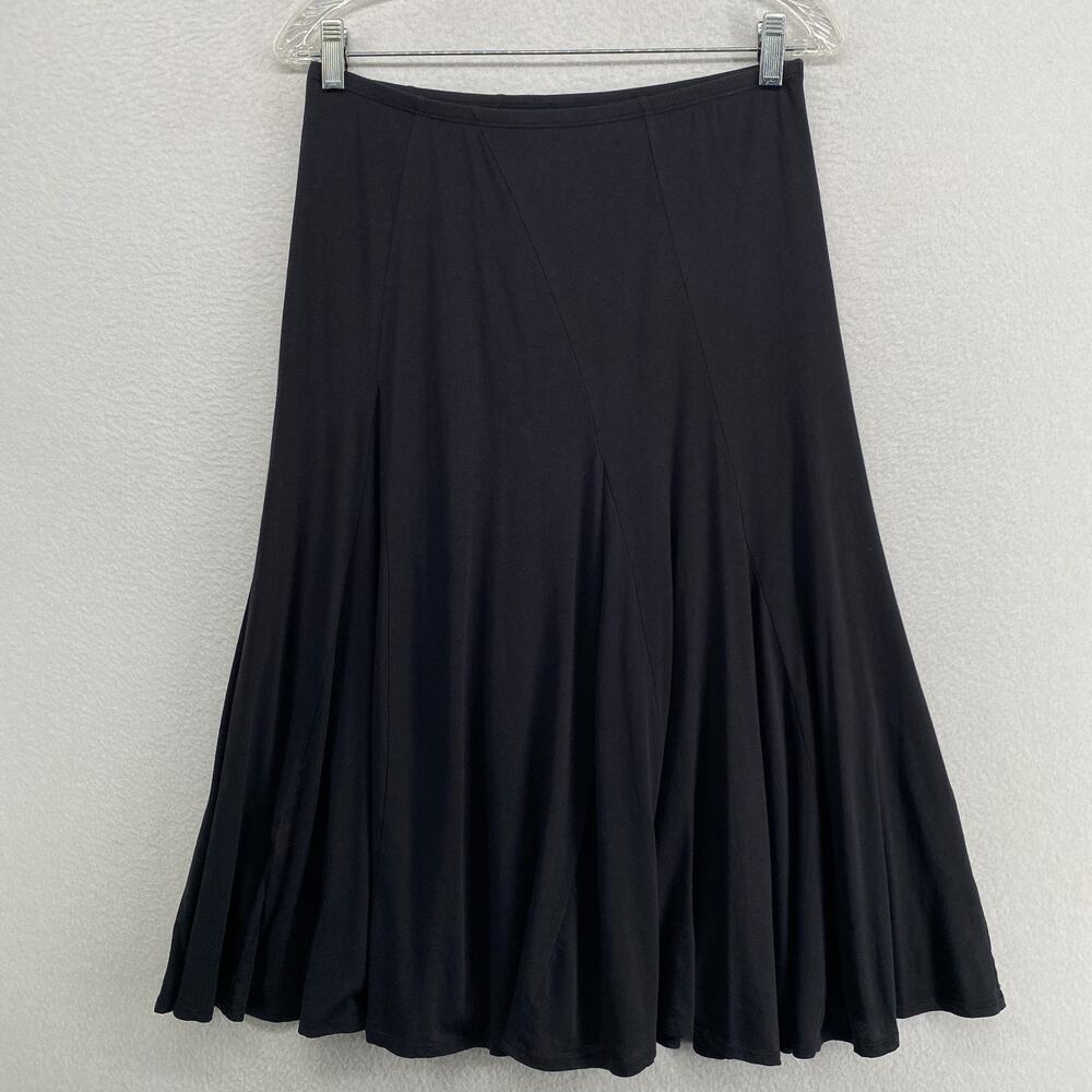 EILEEN FISHER Skirt S Silk Cotton Jersey A-Line Maxi Pull On Flowy Blue